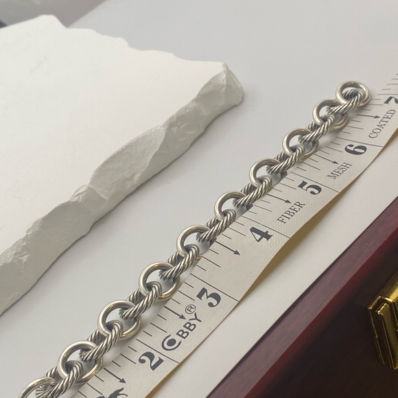 David Yurman Twisted Silver Link Bracelet - Picture 5 of 10